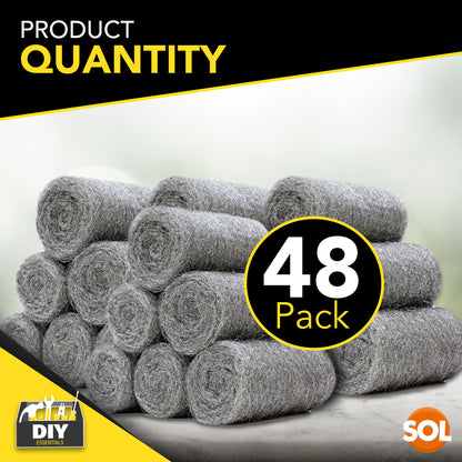 Steel Wool Pads Fine Grade 0 | Multipurpose Metal Scourers | 48 Pack