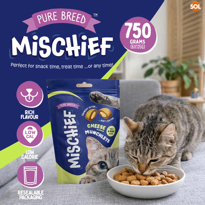 6-12pk Cat Pillow Chews Cheese Crunchy Cat Treats 125g Training Bulk Snack