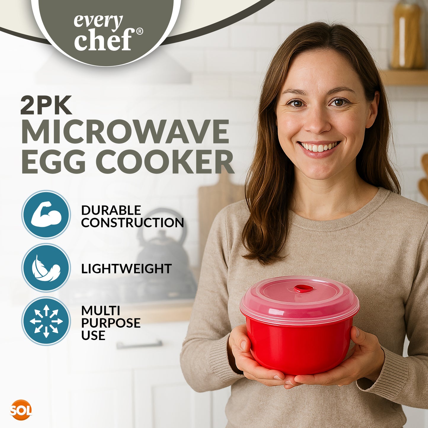 2pk Microwave Egg Cooker - Plastic Poacher for Soft or Hard Eggs