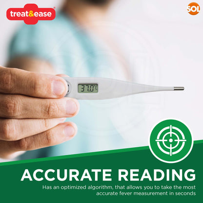 Digital Thermometer Medical LCD Audible Alarm Baby Adult