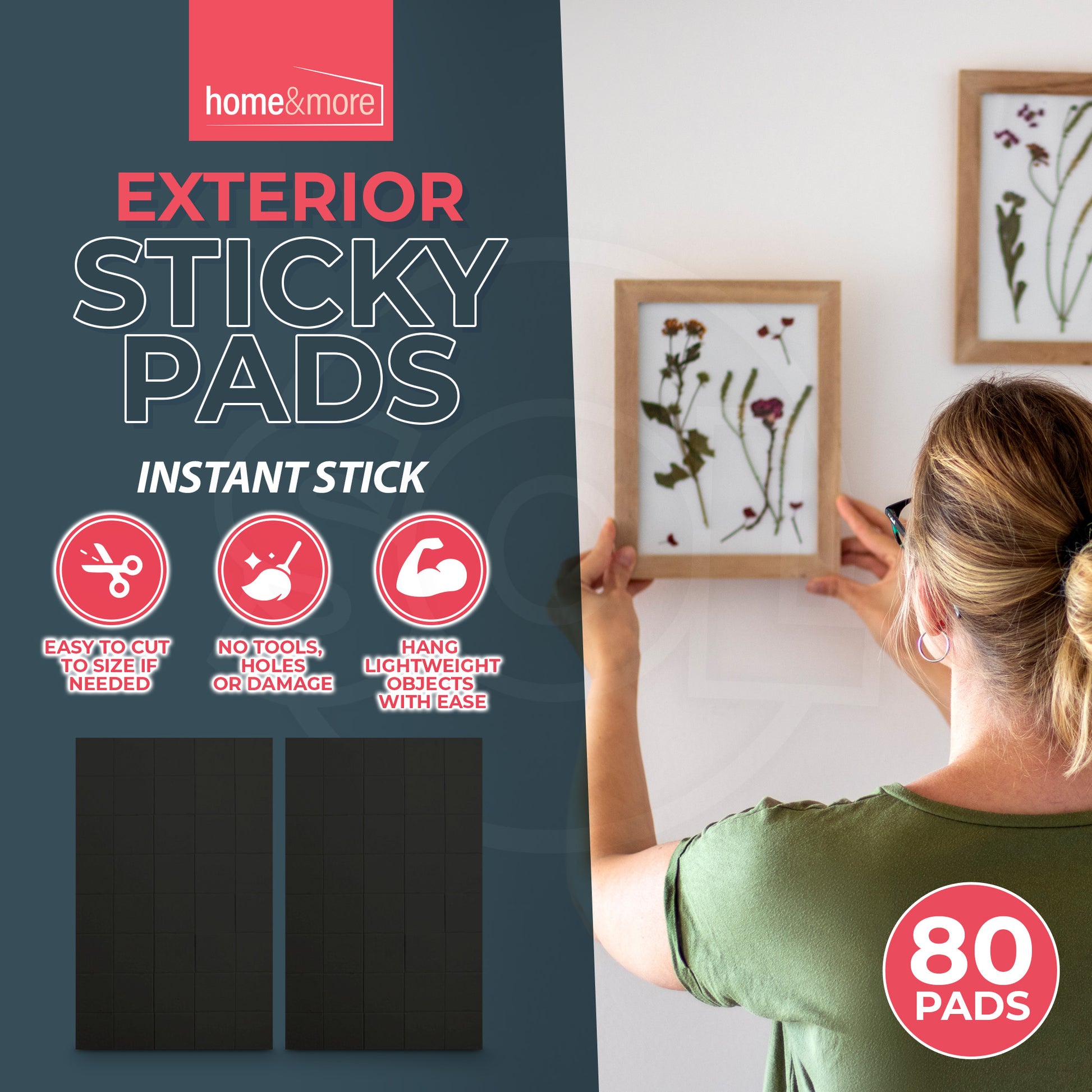 80-320 Exterior Sticky Pads | Strong Double Sided Self Adhesive Outdoor Mounting