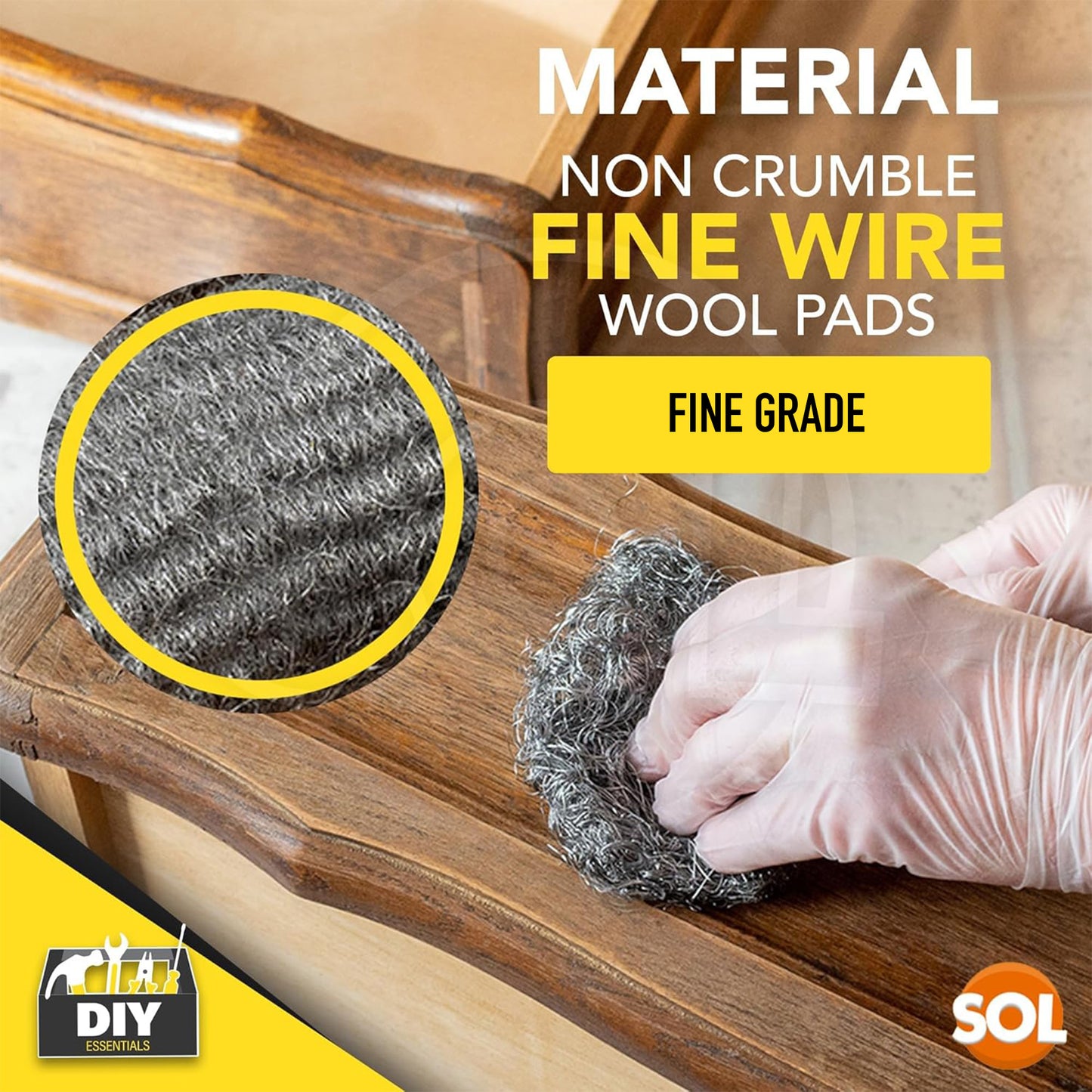 Steel Wool Pads Fine Grade | Versatile Metal Scourers | 24 Pack