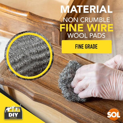 Steel Wool Pads Fine Grade | Versatile Metal Scourers | 24 Pack