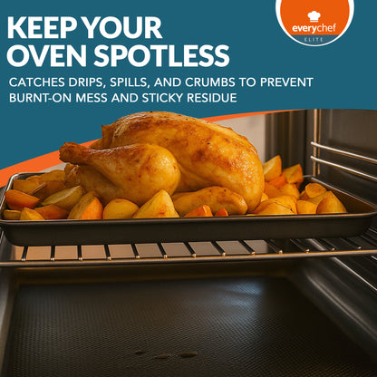 2-6pk Oven Liners Heavy Duty Non Stick Reusable Teflon Bottom Oven BBQ Cooker