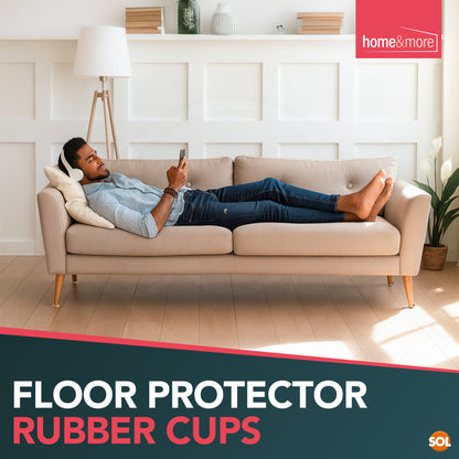 4 - 16 Rubber Castor Cups | Non-Slip Furniture Floor Protectors