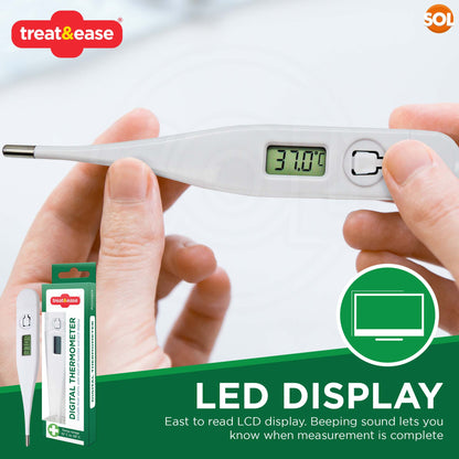 Digital Thermometer | Medical LCD Baby Adult Fever Alarm | 2 Pack