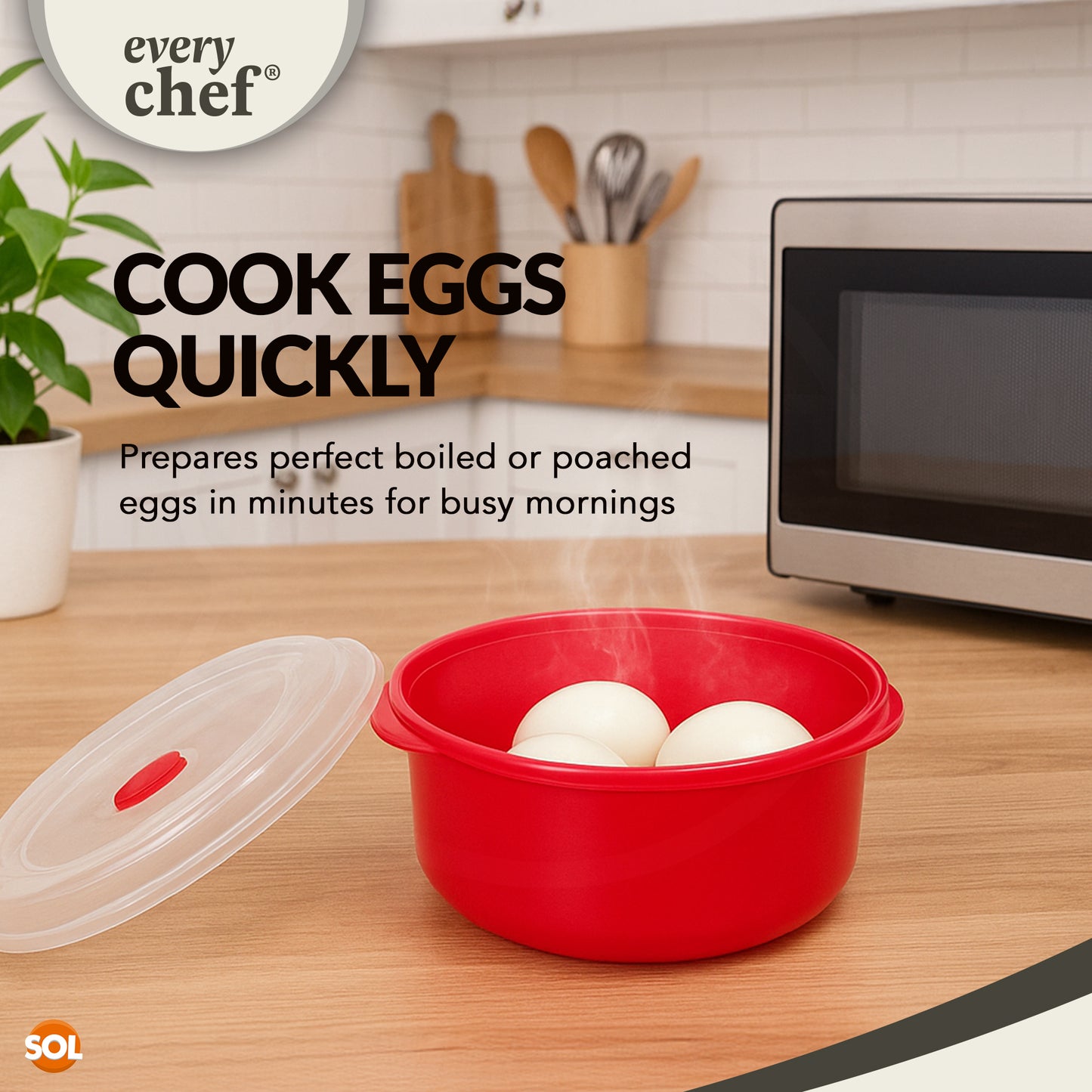 2pk Microwave Egg Cooker - Plastic Poacher for Soft or Hard Eggs