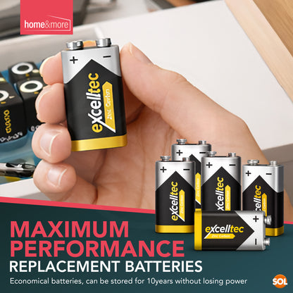 9V Battery | Heavy Duty PP3 Smoke Alarm Zinc Carbon | 5 Pack