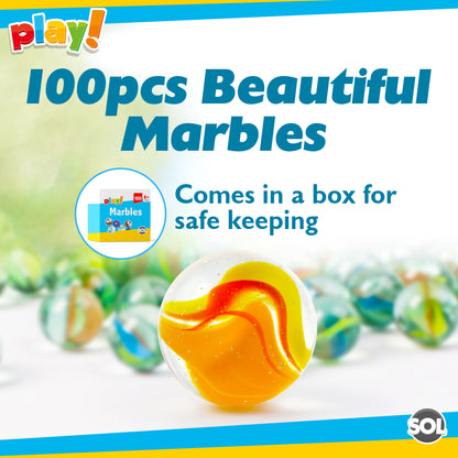 100-700 Coloured Glass Marbles | Traditional Vintage Classic Kids Toys Games