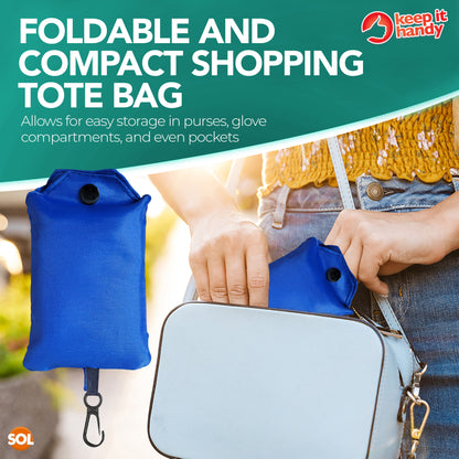 Reusable Foldable Shopping Bag In Pouch Ladies Eco Large Grocery Fold Away Tote