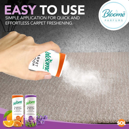 SOL 2pk Assorted Fragranced Carpet Freshener Pet Friendly Odour Eliminator, Carpet Deodoriser Powder Long Lasting Clean & Fresh Fragrance in Lavender and Orange Scents