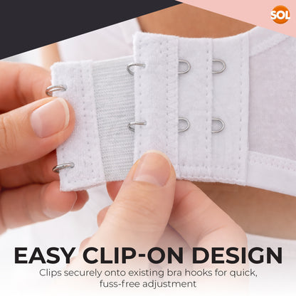SOL 3pk Bra Extenders with 3 Hooks - Black, White and Skin Colour Shades