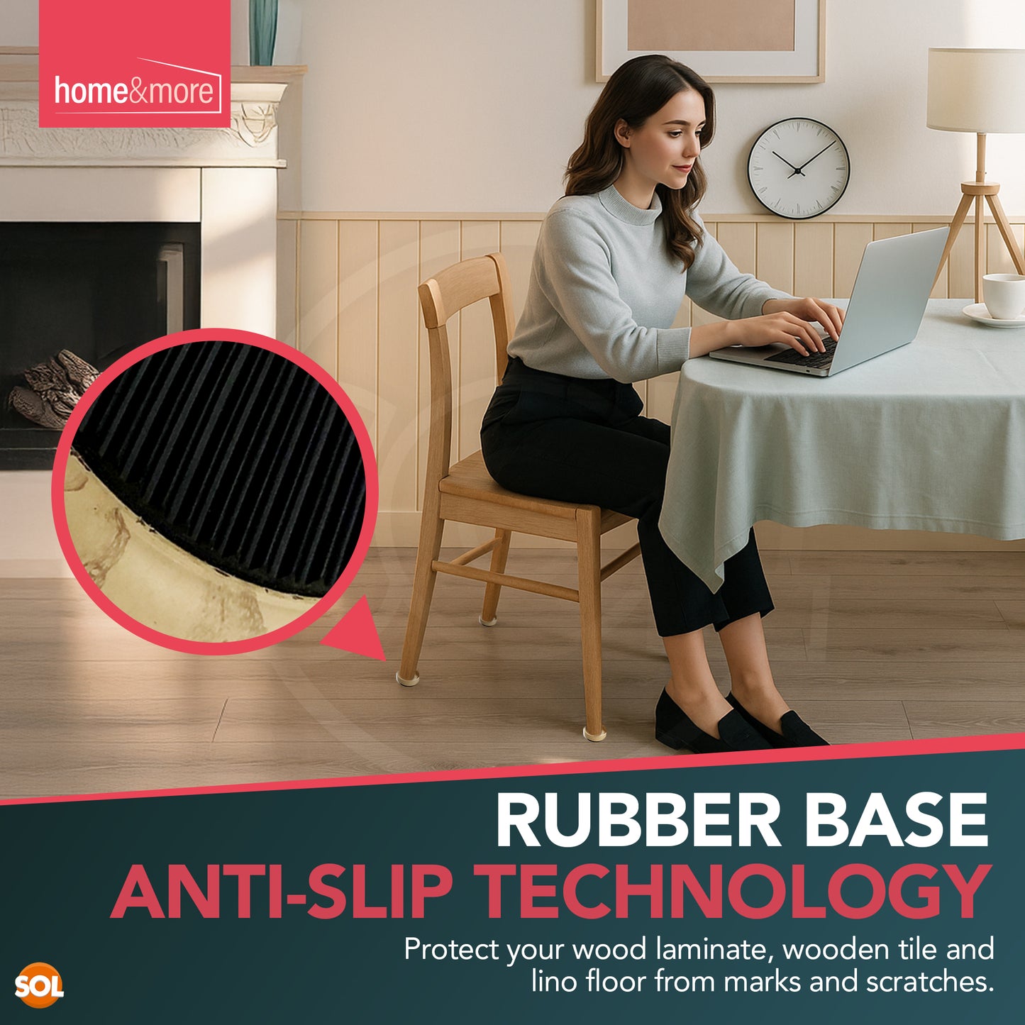 4 - 16 Rubber Castor Cups | Non-Slip Furniture Floor Protectors
