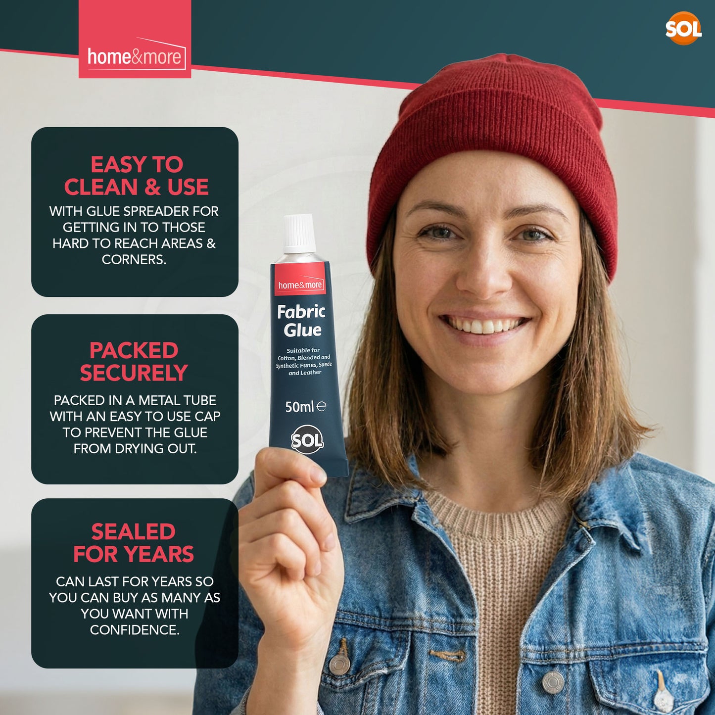 Fabric Glue 50ml | Washable Repair Adhesive for Sewing