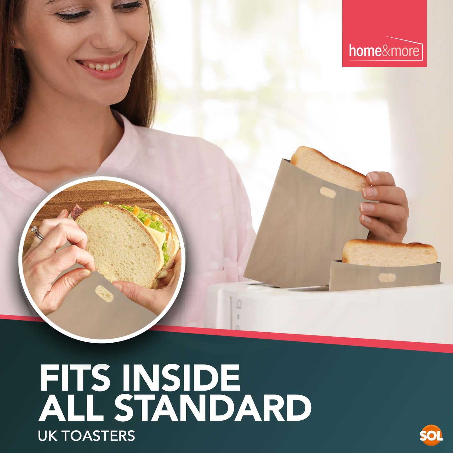 Reusable Toastie Bags | Non-Stick Toaster Sandwich Pockets | 4 Pack