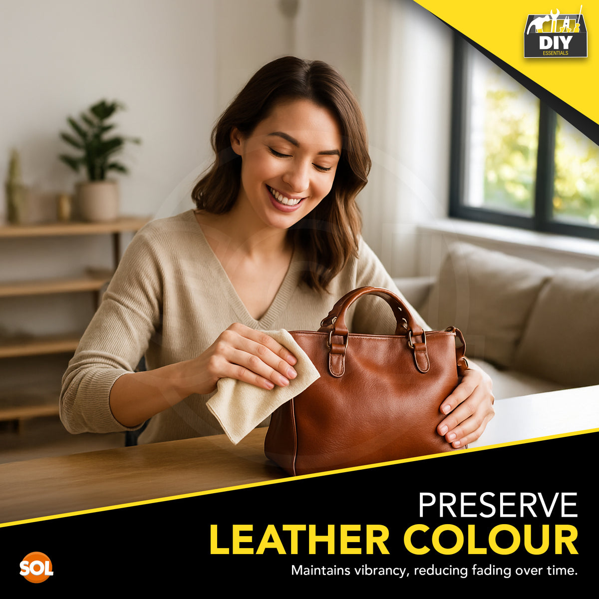 SOL 90ml Leather Protective Polish - Restores Shine and Colour