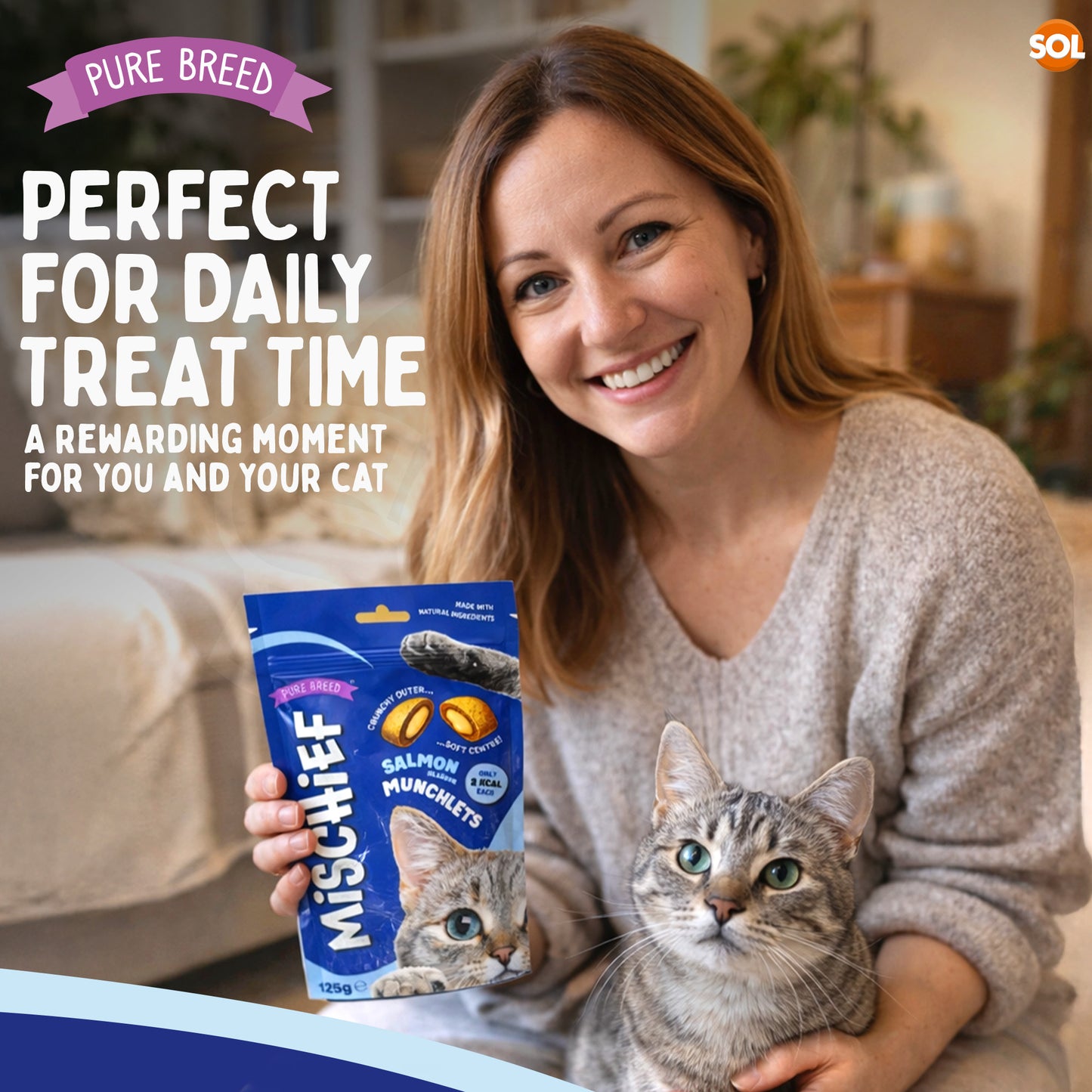 6-12pk Cat Pillow Chews Salmon Crunchy Cat Treats 125g Training Bulk Snack