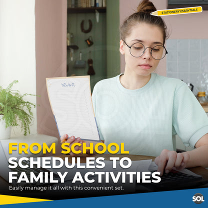 SOL 3-in-1 Weekly Planner, To do List & Shopping List Pad Set, Tear-off 50 Sheets Each, Minimalist Desk Organiser for Productivity, Tasks, Planning Schedule for Home & Office Use