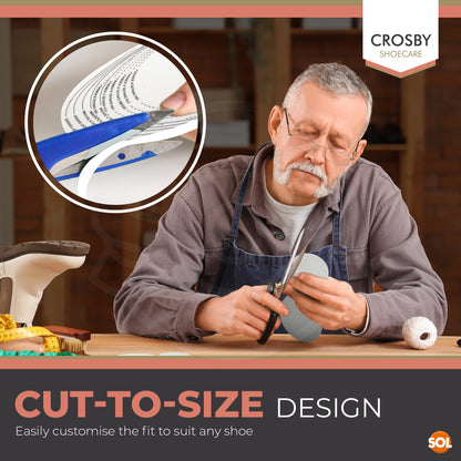 2 Pair Synthetic Woollen Insoles for Men & Women, Cut-to-Size Warm Shoe Inserts for Boots & Trainers, Soft Cushioned Winter Footbed, Breathable Non-Slip Padded Insole Liner for Comfort & Support