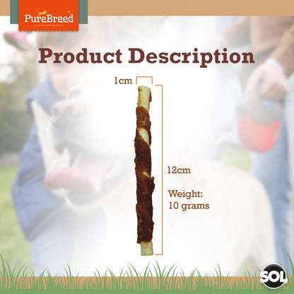 Dog Chews Treats Wrapped in Duck Meat Rawhide Twists Sticks  Healthy Food Snacks
