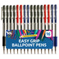 16-64 Blue Red Black Retractable Ballpoint Pens Biros 1.0mm Ink Smooth Grip Tip