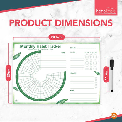 2X Magnetic Habit Tracker A4 Daily Weekly Monthly Planner To Do List + Wipe Pens