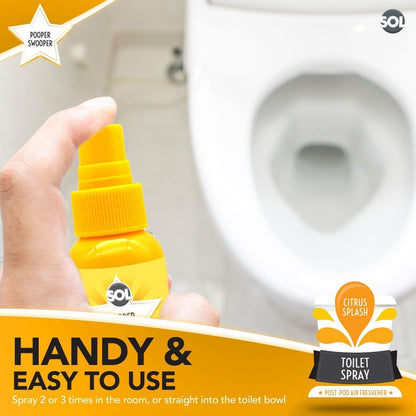 6 x 60ml Pooper Star Toilet Spray Air Freshener Bowl | Citrus Fragrance Perfume