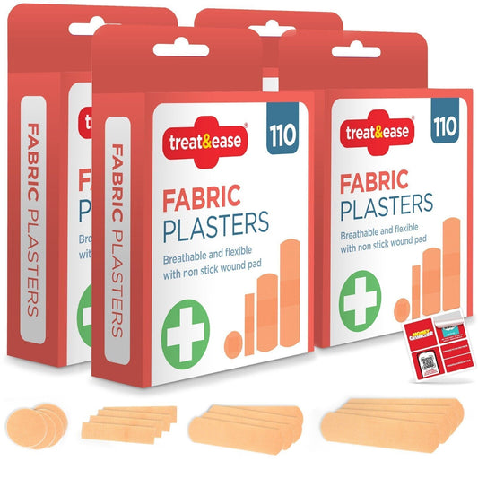 440 Assorted Fabric Plasters Breathable Flexible Adhesive FirstAid Wound Healing