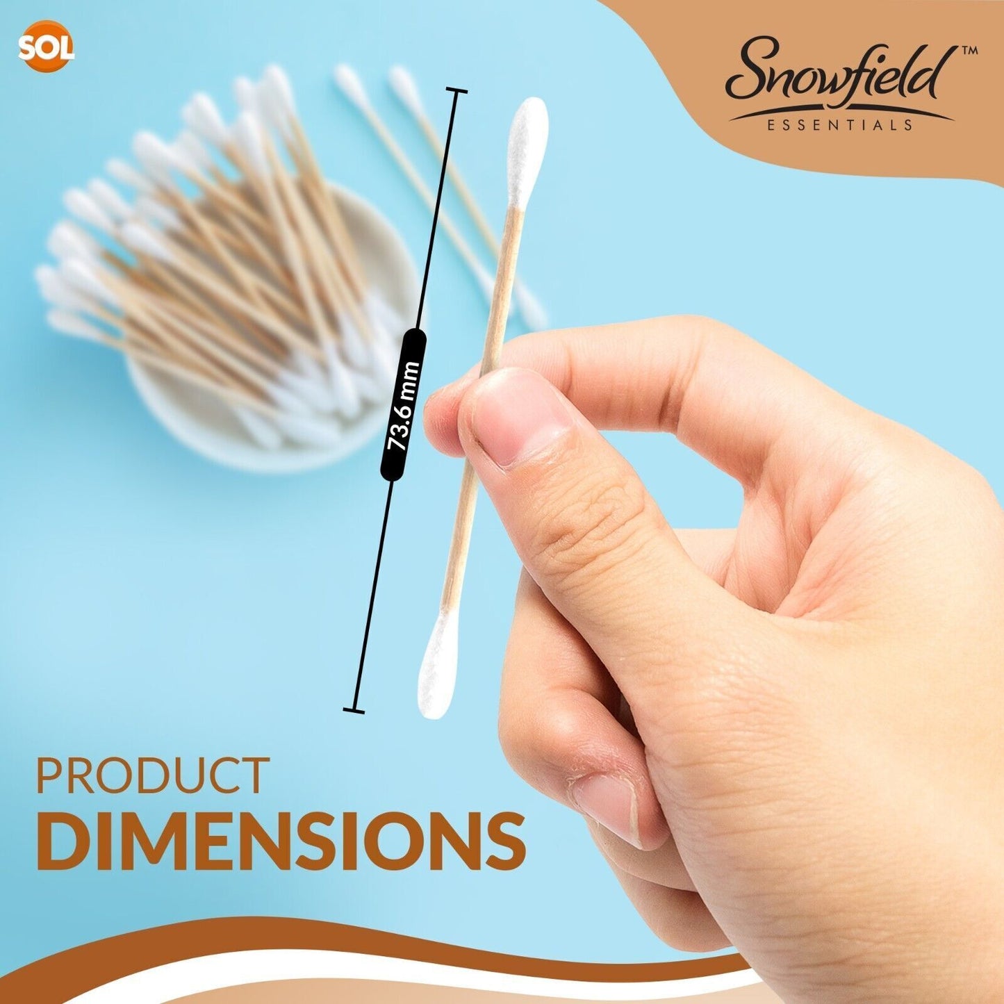 1200 Bamboo Cotton Buds Wooden ECO Friendly Makeup Ear Swabs Biodegradable Vegan