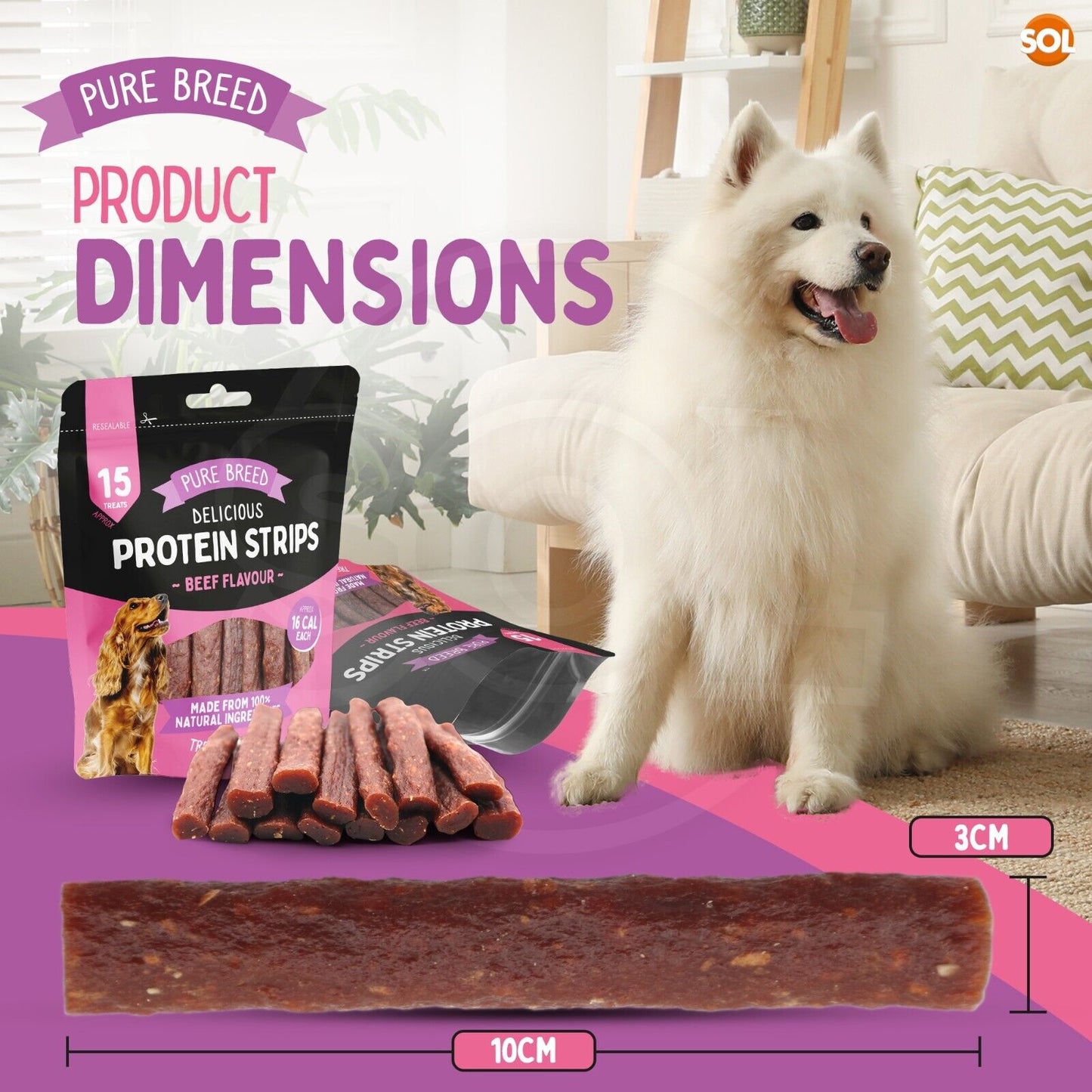 Chicken Strips Dog Treats Duck & Beef | 150g