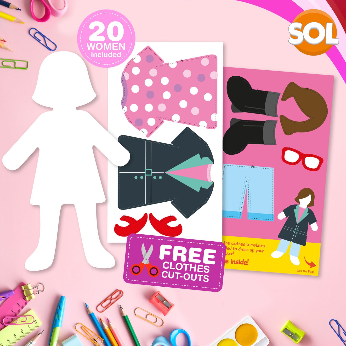 40 Paper People Cut Outs for Kids Arts and Crafts 20 Boy 20 Girl Cut Out Clothes