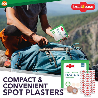 400-600pk Round Spot Plasters 2.5cm | Small Sterile Washproof First Aid Wound