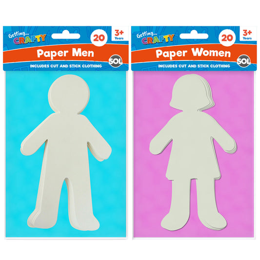 40 Paper People Cut Outs for Kids Arts and Crafts 20 Boy 20 Girl Cut Out Clothes