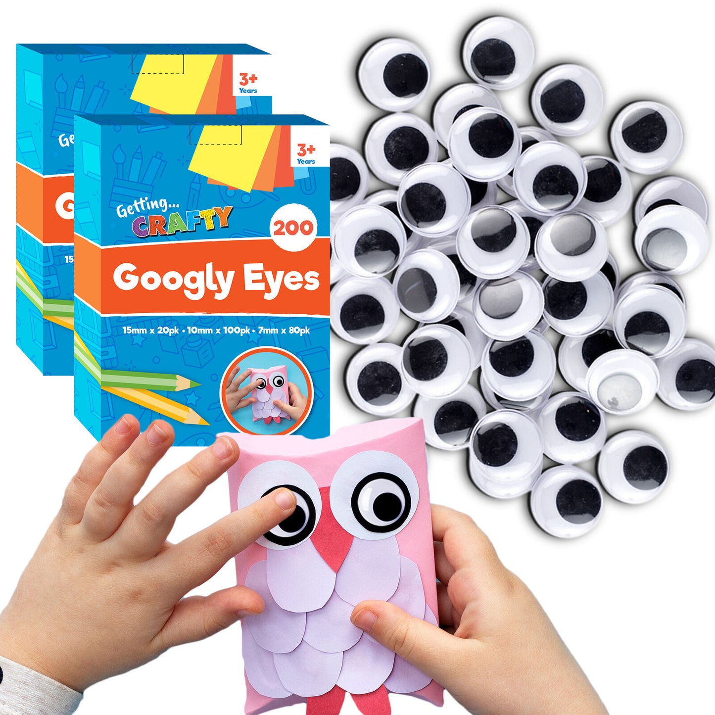 200-1200 Self Adhesive Googly Eyes Stick On Sticky Wobbly Wiggly Craft