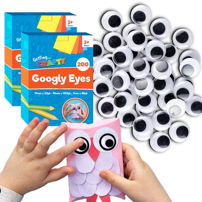 200-1200 Self Adhesive Googly Eyes Stick On Sticky Wobbly Wiggly Craft