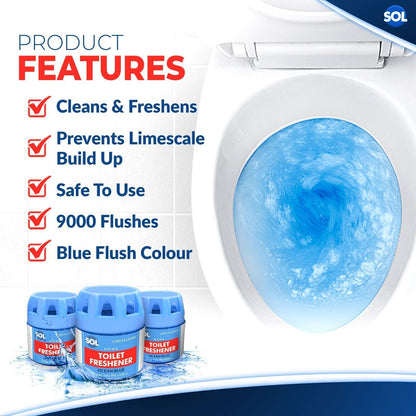 Toilet Bowl Freshener | Blue Cistern Block Cleaner | 6 Pack