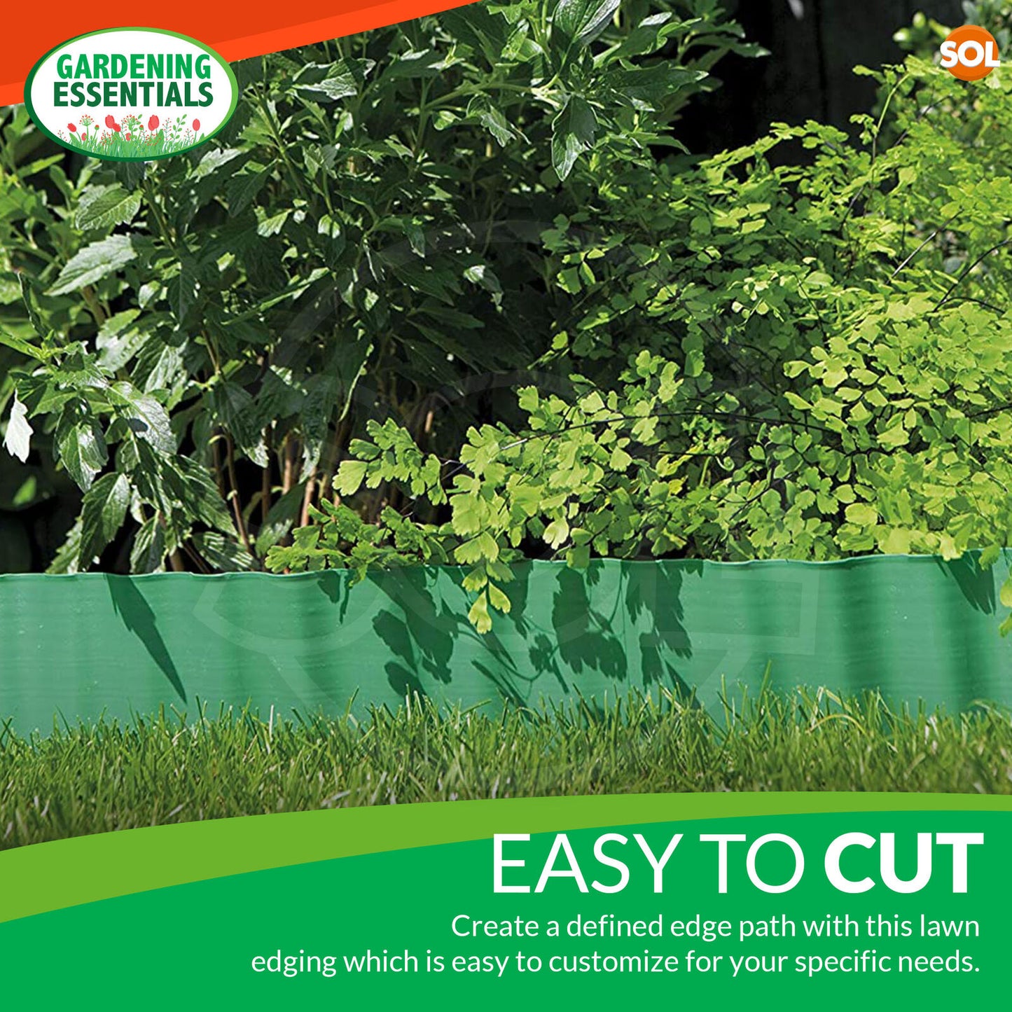 10M-50M Lawn Edging Border Flexible Green Plastic Garden Roll Wall Fence Path