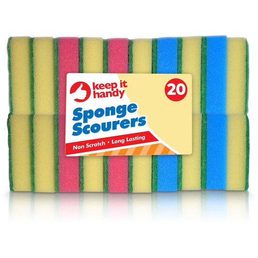 60-100pk Sponge Scourers Washing Up Kitchen Dish Scouring Pads Cleaning Supplies
