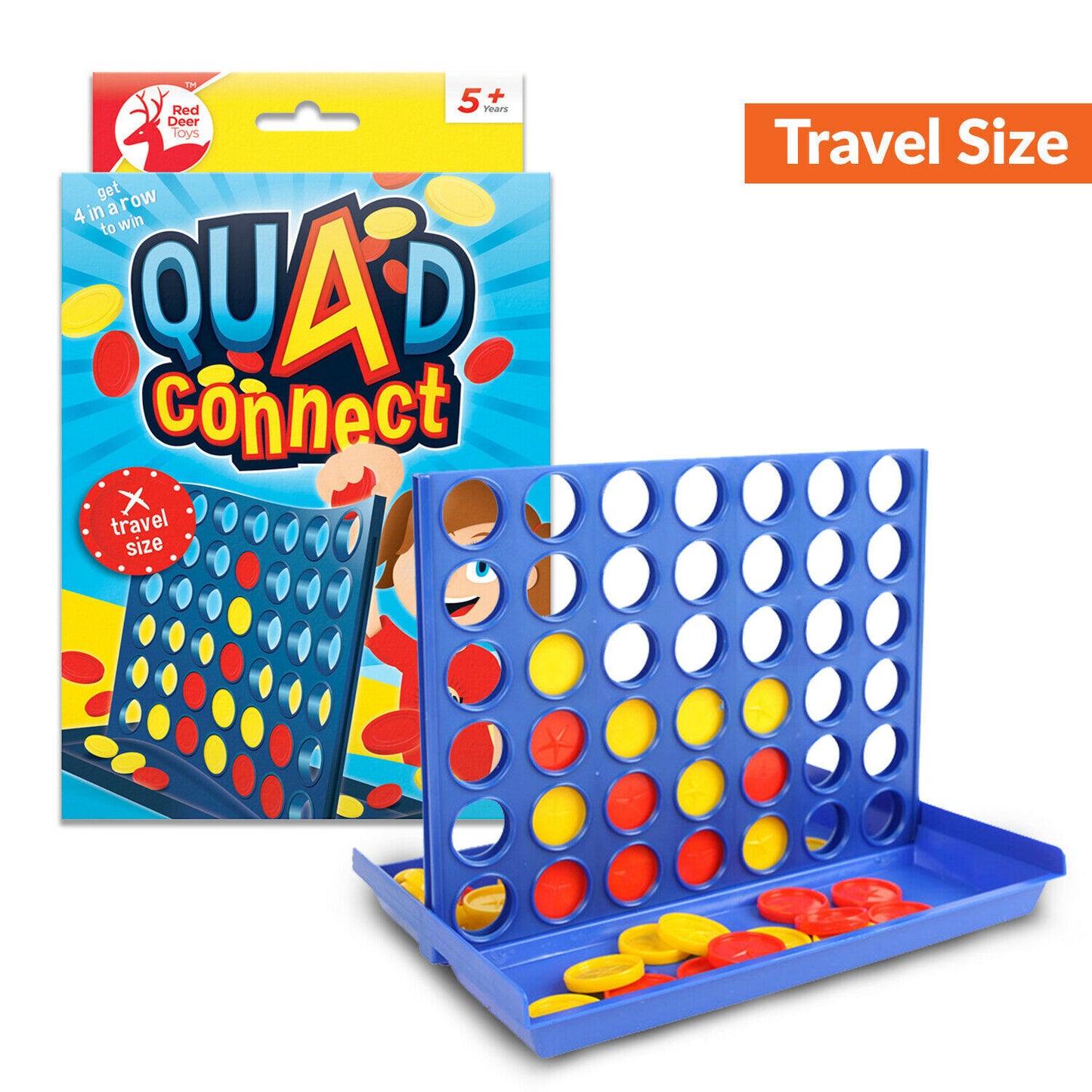 Four in a Row Board Game 4 Line Family Entertainment Fun Travel Kids Educational