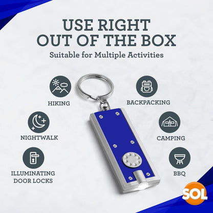 10 LED Keychain Light Ultra Bright Flashlight Keyring Camping Mini Pocket Torch