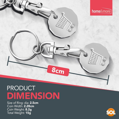4pk One Pound Coin Trolley Token Keyrings for Trolleys and Lockers