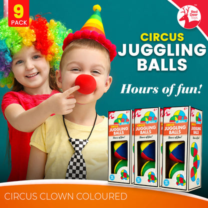 9 Juggling Balls Professional Pro Learn to Juggle Coloured Set Circus Clown Toy