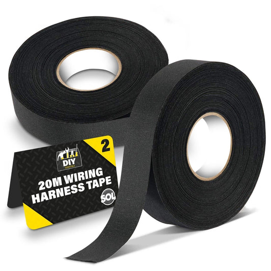 2pk x 20M Wiring Harness Tape 19mm | Adhesive Fabric Loom Cloth Car Insulation