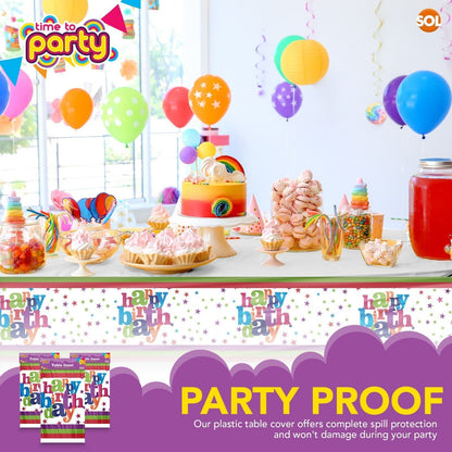 3-9 Birthday Table Cloths Covers Rectangular Plastic Wipe Clean Party Tablecloth