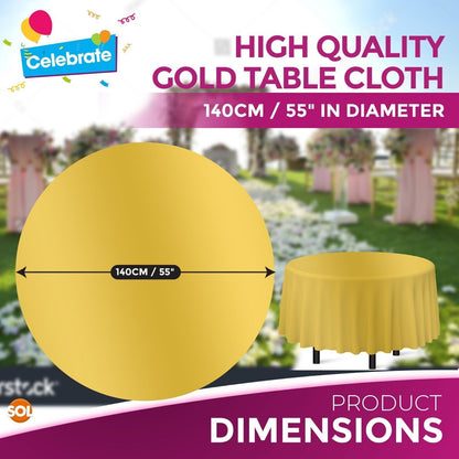 3-6 Plastic Table Covers Round 1.4M Tablecloth Disposable Wipe Clean Party Cloth