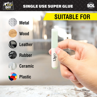 12pk Super Glue Extra Strong Bond | Premium Adhesive Plastic Rubber Leather Wood