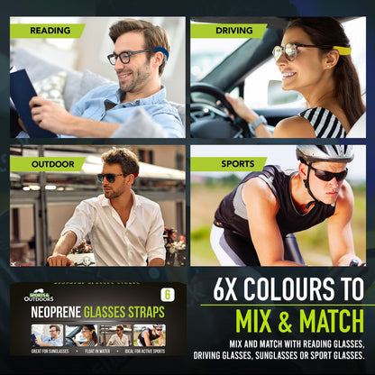 6pk Neoprene Glasses Strap Sport Lanyard Cord Spectacles Sunglasses Neck Holder