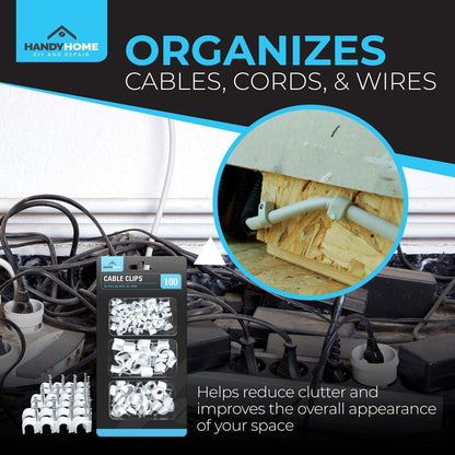 100-300 Cable Clips 6mm 9mm 12mm Round White Plastic Electric Wire Set Wall