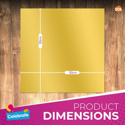6 Gold Plastic Table Covers Square Tablecloth Disposable Wipe Clean Party Cloth