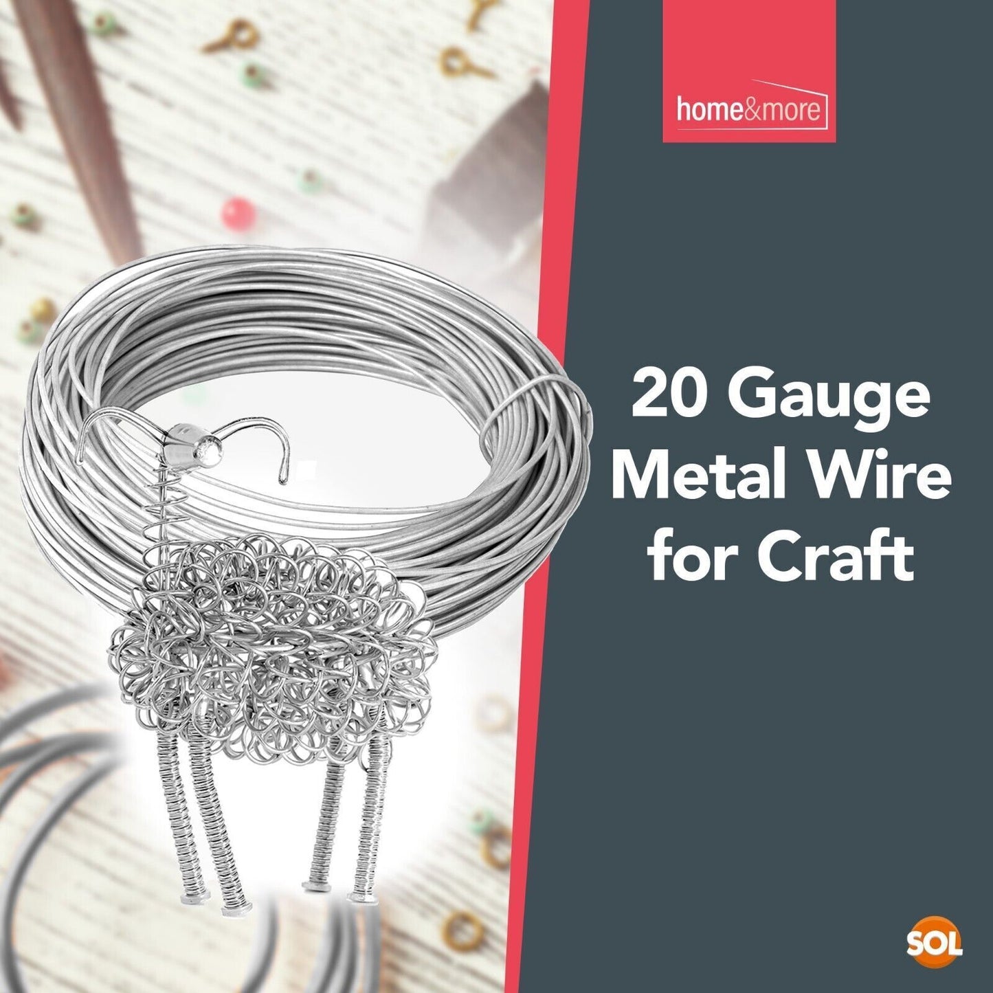 100-150M Craft Wire 20 Gauge Jewellery Modelling Bendy Silver Aluminium Florist